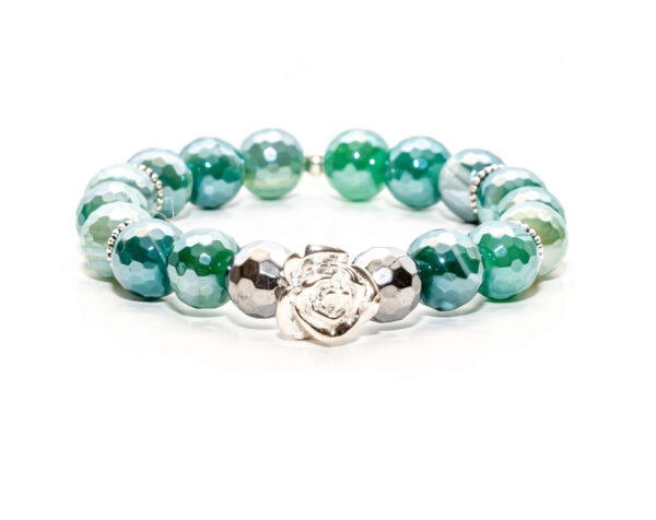 Handcrafted custom designer teal women's bracelet jewelry