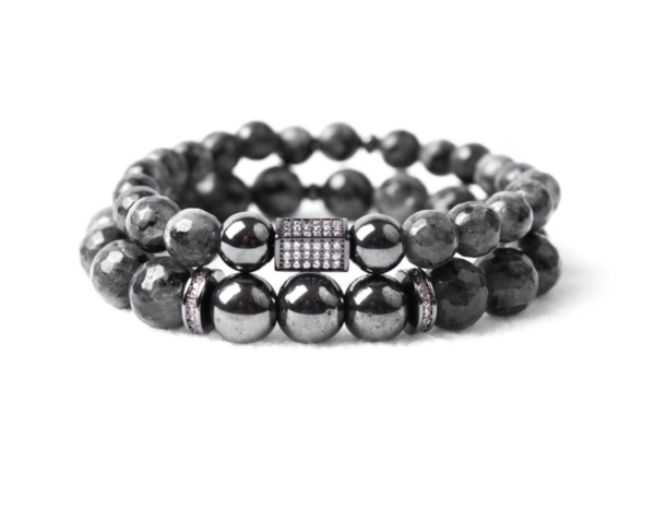 Handcrafted custom designer gray gravity men's bracelet jewelry