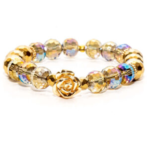 Handcrafted custom designer golden irredescent women'sbracelet jewelry