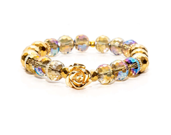 Handcrafted custom designer golden irredescent women'sbracelet jewelry