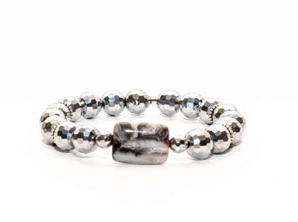 Handcrafted custom designer gray women's bracelet jewelry